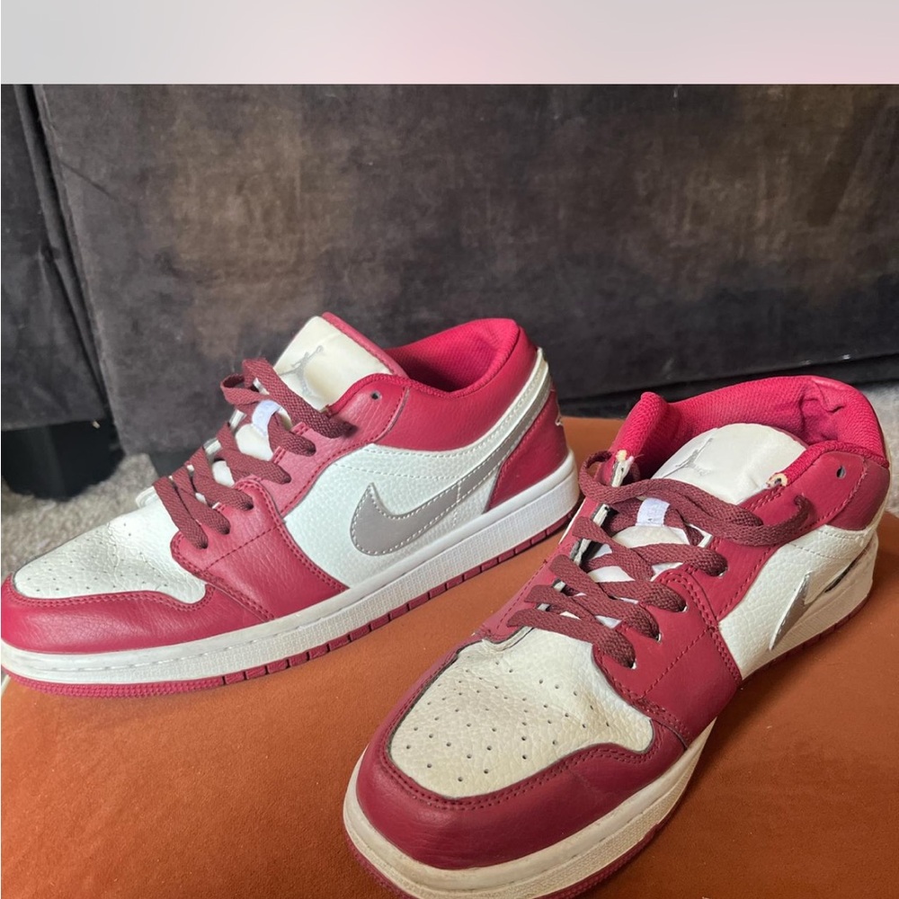 Nike Burgundy and White Low-Top Sneakers